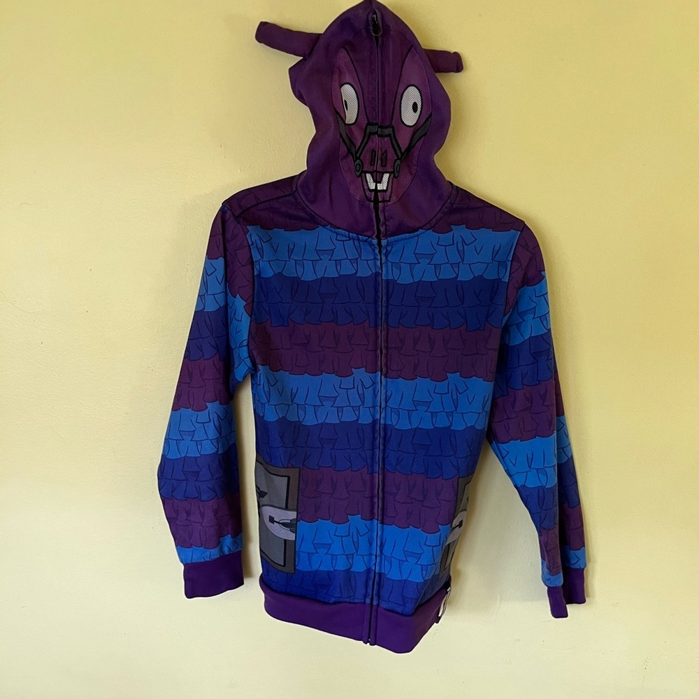 Fortnight Kids Purple and Blue Graphic Hoodie Size Boys Large
